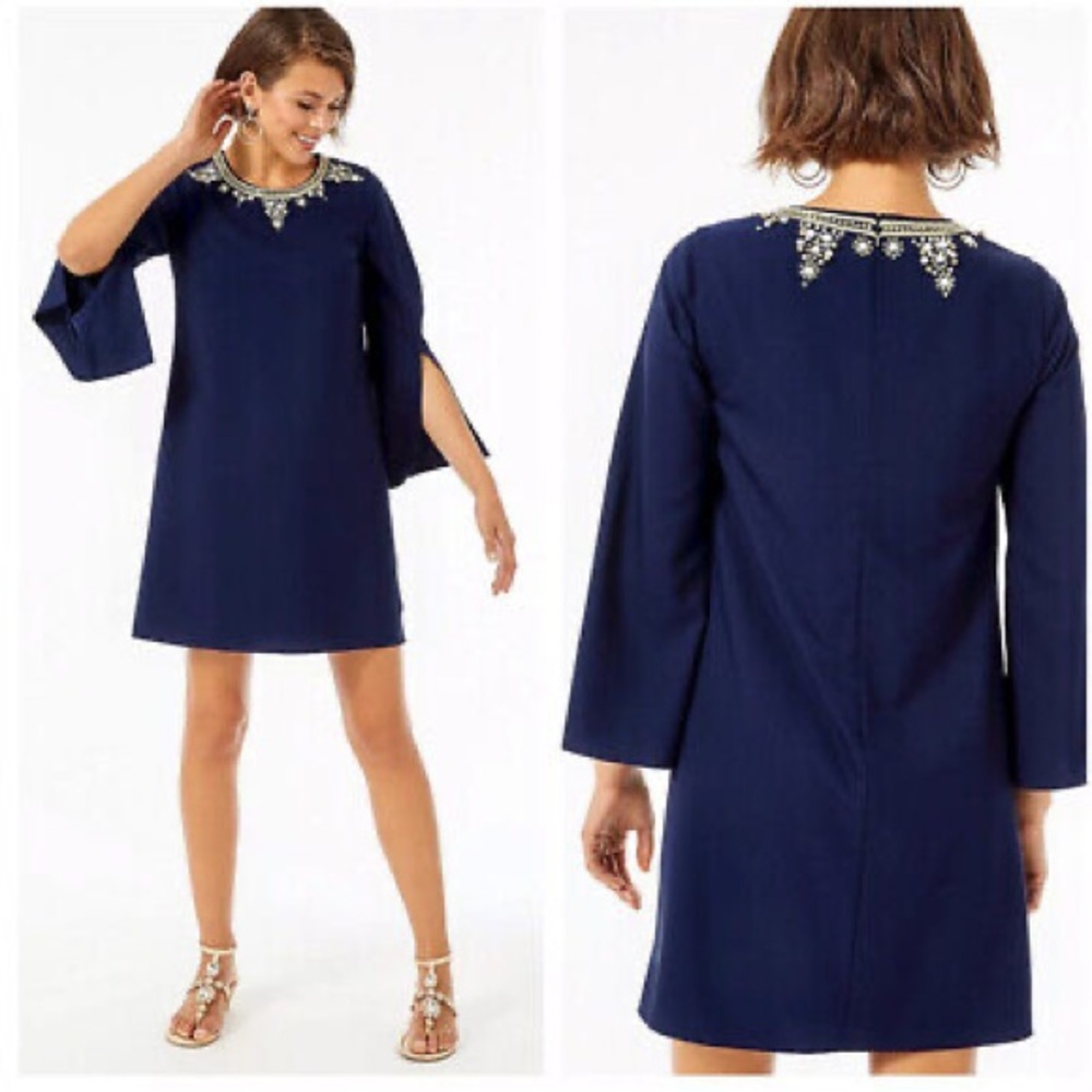 NWT Lilly Pulitzer Anastasia stretch dress navy